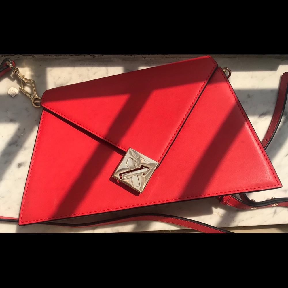 Red crossbody bag from independent designer